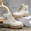 Модные женские кроссовки Зимние теплые на плюшевой подкладке Повседневные высокие женские туфли на платформе Кроссовки на шнуровке Zapatos De Mujer