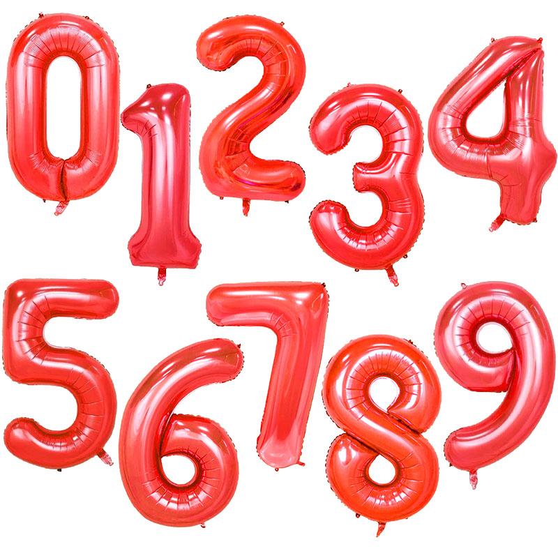 32/40Inch Giant Foil Number Balloons Air Helium Figures Wedding Adult Kids Birthday Party Decoration Supplies 0-9 Digital Globos