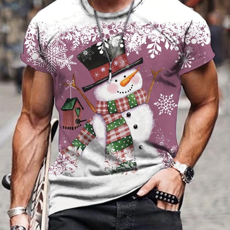 Christmas Reindeer T Shirts Santa Claus Snowman 3D Print Men Woman Streetwear T-Shirt Oversized Harajuku Kids Tops Tees Clothing
