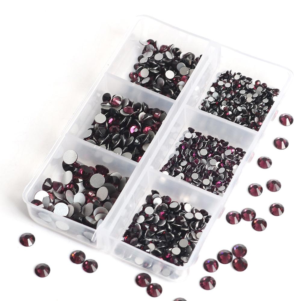 Украшения для ногтей 6 сеток стеклянные кристаллы стразы белого цвета смешанные супер вспышка плоское дно бриллиант цветной дизайн ногтей бриллиант