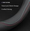 Steering Wheel Cover D-Shaped Synthetic Leather Black Anti-Slip Breathable Grip Protector Reduce Hand Fatigue Universal Car Interior Accessory for