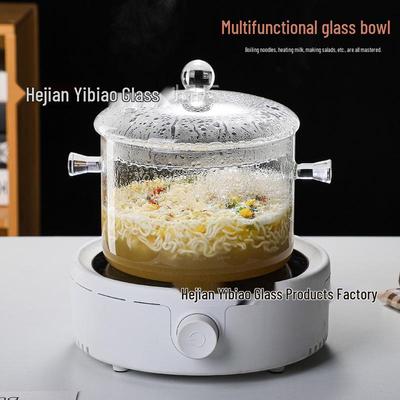 Жаростойкая большая кастрюля из боросиликатного стекла для приготовления на пару, варки и салатов