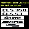 Car Sticker 4pcs/set 3D ABS Car Sticker for Mercedes-Benz CLS Class TURBO 4MATIC Modified AMG Logo CLS 53S 63S Tail Label Fender