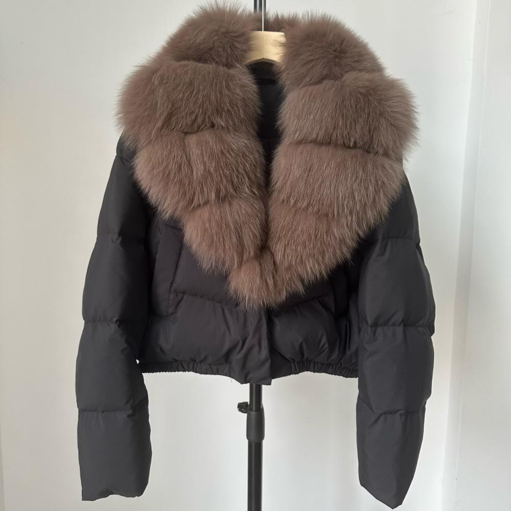 White Duck Down Jacket Autumn Winter Clothing Female Parkas Big Natural Fox Fur Coat Women Feather Short Puffer Coat