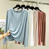 Outside Modal Korean Style Long-Sleeved T-Shirt Spring And Summer Large Size Hooded Loose