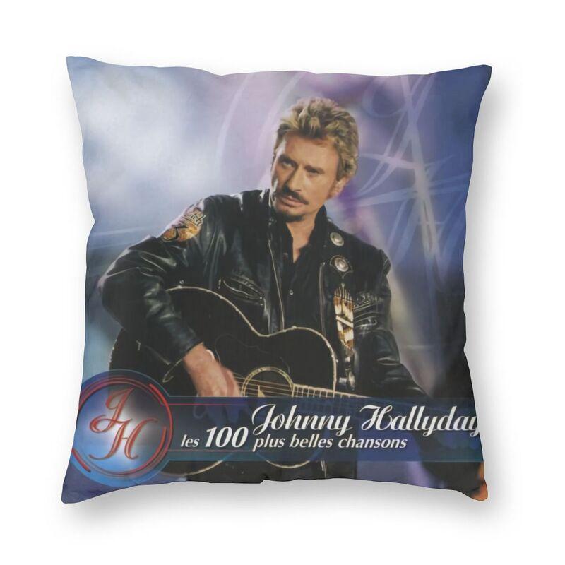 Rock Johnny Hallyday Cushion Covers Sofa Home Decor French Singer Music Square Throw Pillow Cover 45x45cm Decorative Pillowcases