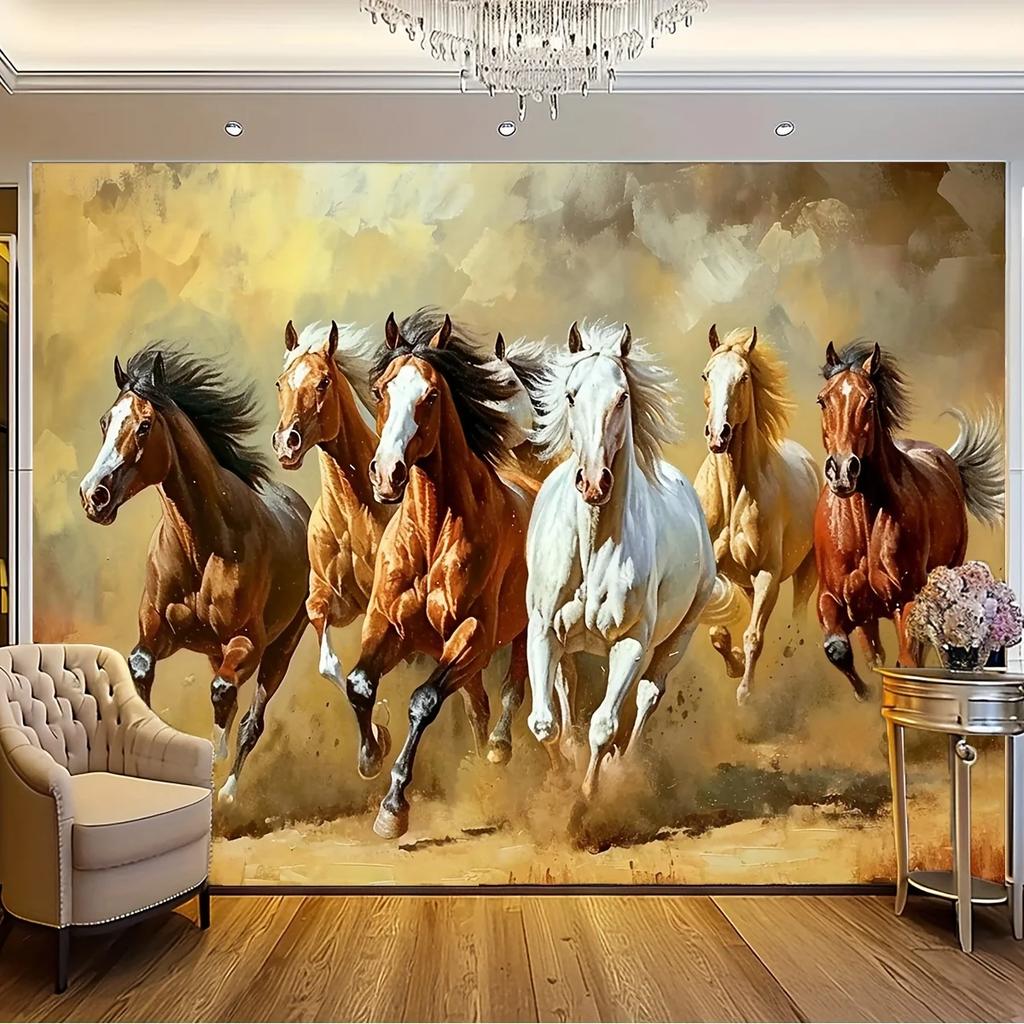One piece, modern racehorse theme, suitable for living room decoration - bright colors and stunning detailsDJH