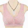 Front Buckle Cotton Underwear Printed Casual Women's Vest Style Underwire Plus Size Bra Breathe Thin Comfort