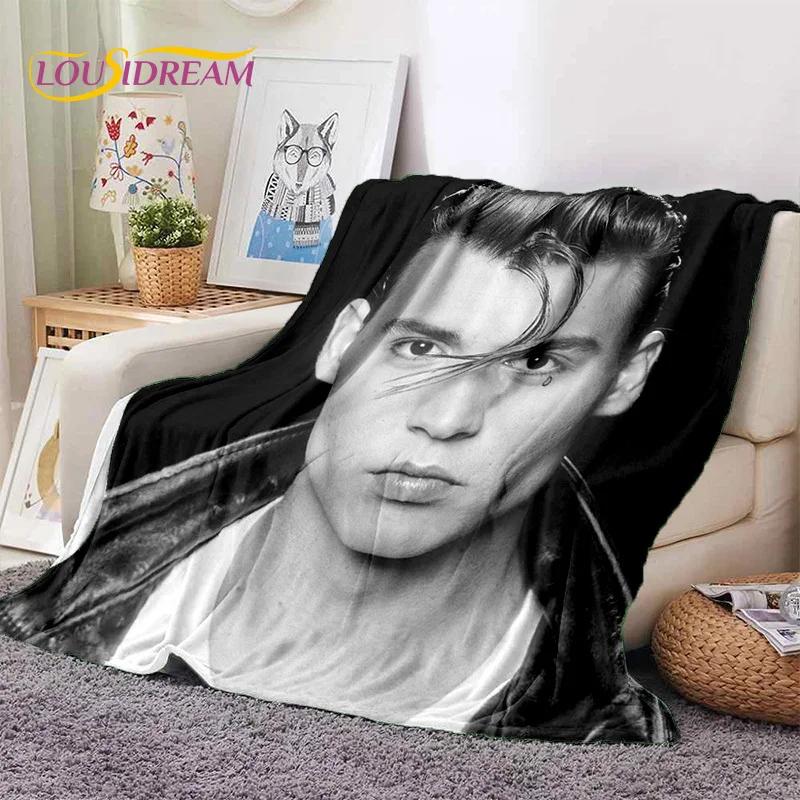 3D Printing Johnny Depp Star HD Soft Blankets,Keep Warm Throw Blanket Comfortable Blanket for Picnic Beds Sofa Home Bedroom Gift