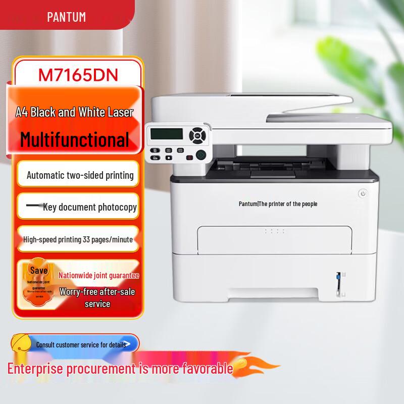Pantum M7165DN A4 Black & White Laser Multifunction Printer CN plug (adapter included)