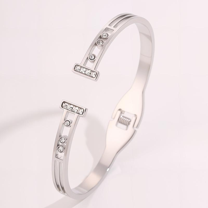 European and American Versatile Light Luxury T-shaped Sliding Opening Bracelet