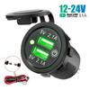 Dual USB 4.2A 12-24V Car Boat Motorcycle Tractor Charger Power Plug Outlet With Touch Switch Fast Charge RV/yacht Modification