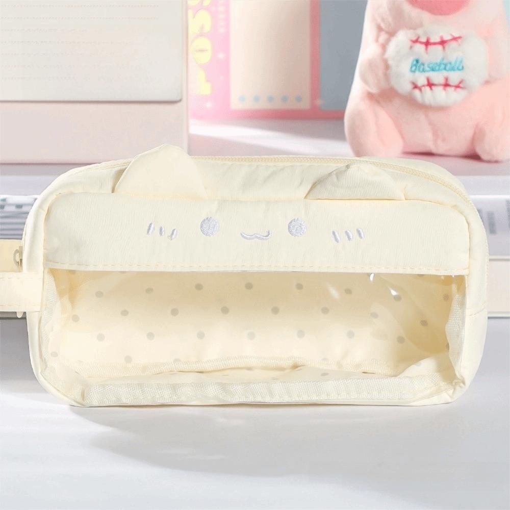 Cat Ear Stationery Storage Bag Clear Window Pencil Bag New Pen Storage Pouch Stationery Storage