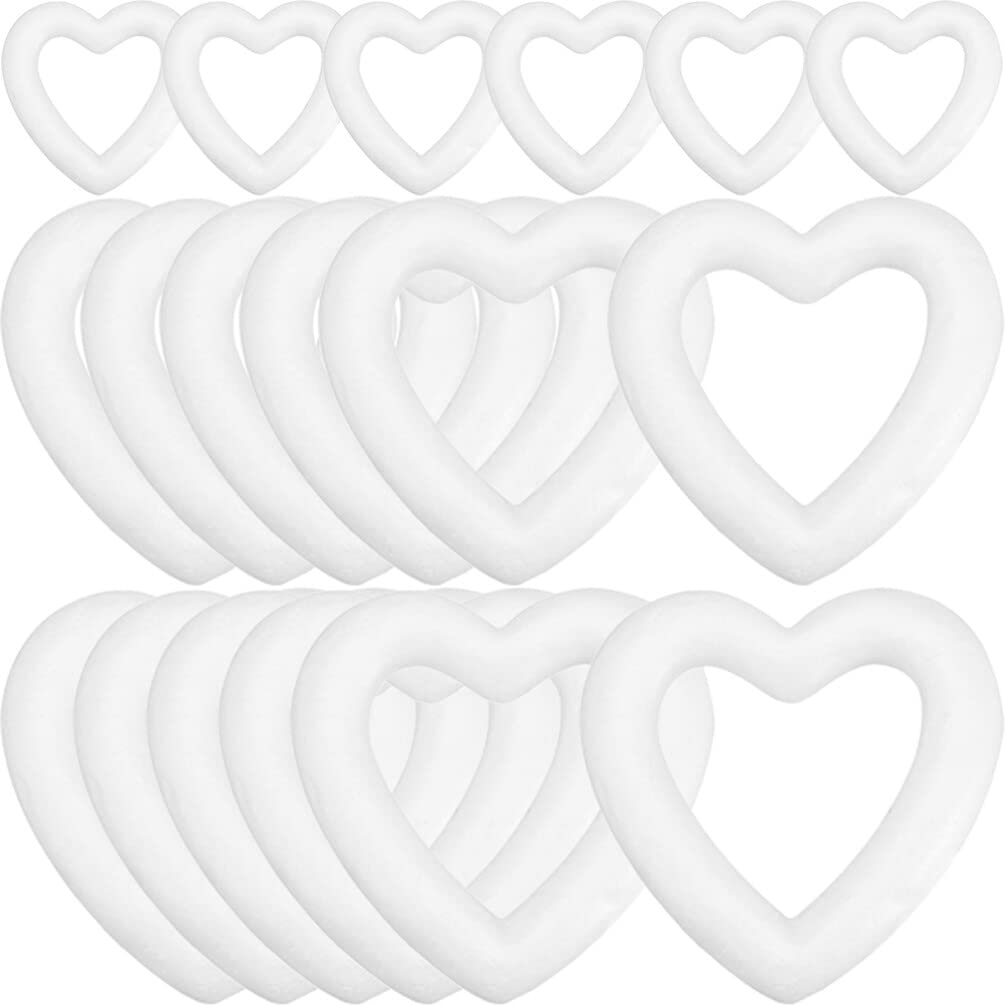 BESTOYARD Styrofoam Heart DIY Christmas Wreath Accessories for Weddings and Set of 18 11cm Wreaths, Shape, Wreaths, Crafts, Rings, Receptions, (6.5cm