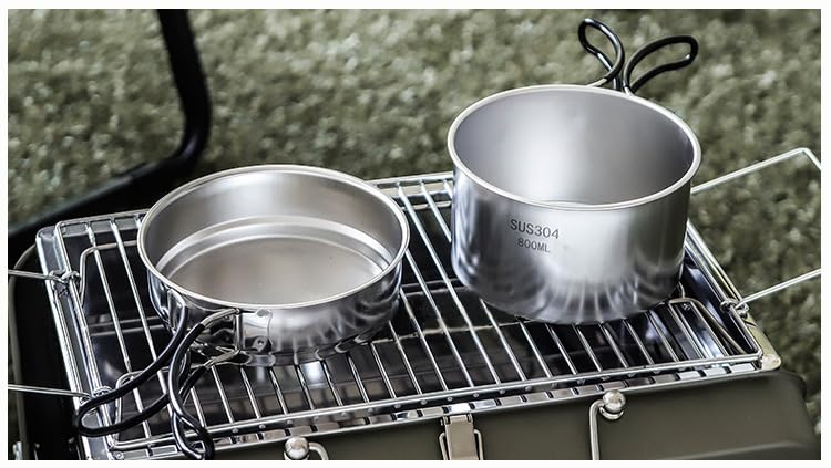 Camping Cooking Portable Pot Pot Cup Set Outdoor Camping Fishing Folding Tableware 5 Travel Cookware Set Set, Pieces,