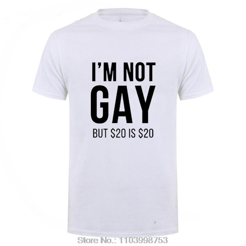 Man Bisexual Lesbian LGBT Gay Pride Birthdays Party Gifts Cotton T-Shirt I'm Not Gay But 20 Is 20 Funny Unisex Clothing Tshirt
