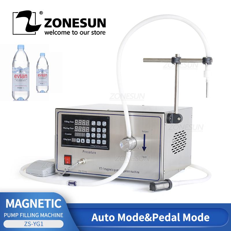 ZONESUN Машина для розлива жидкостей ZS-YG1 Одноголовочная Магнитный насос Наполнитель для бутылок с водой, напитками, соками, духами Поставка 5-3000 мл