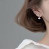 Women's 2-color Simple Elegant Cubic Circle Earrings, One-touch Earrings, Simple Earrings, Circle Earrings