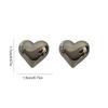 Solid Color Metal Stud Earring Pendientes Piercing Ear Stud Love Heart Earrings  Girls Gift