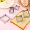 6Pcs Stainless Steel Blessing Frame Biscuit Mold Rectangle/Square Cookie Cutter Kindergarten