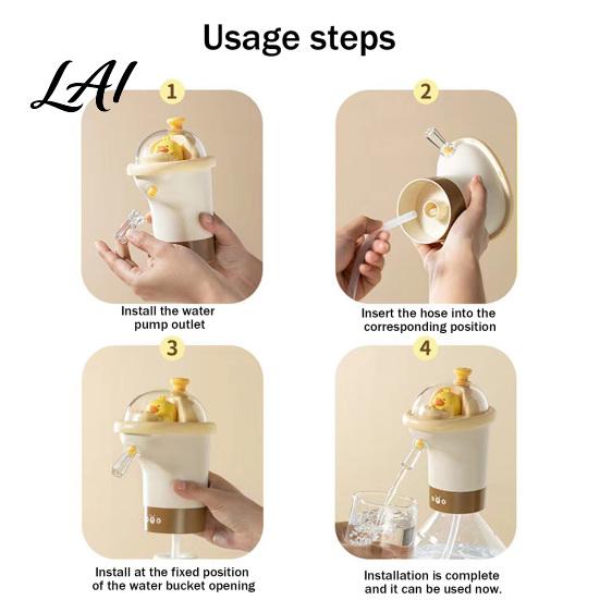 Desktop Water Pump for Office USB Electric Bottle Universal Bottles Cute Duck Drinking Wireless Dispenser Portable Jug Home Office Camping,