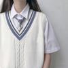 Autumn Pullover Japanese Style Students School Uniform V-neck Girls Women Sweater Long Sleeve School Uniforms