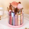 Многофункциональный вращающийся на 360° круглый настольный держатель для ручек большой вместимости, пенал, органайзер для хранения косметики на столе, подставка для кистей