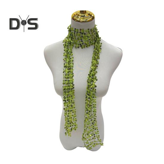 Women Scarf Shiny Sequin Flower Shape Hollow Design Scarf Glitter Embellished Thin Scarf Fashion Accessory