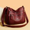 Soft Leather Women's Bag 2025 Simple High-end Fashion Mother Middle-aged Messenger Bag Niche Versatile Commuter Shoulder Bag