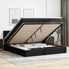 VidaXL Ottoman Bed Frame with Mattress Black 200x200 Cm Faux Leather, Bed Frame, Upholstered Bed Frame, Bed Frame 3312172