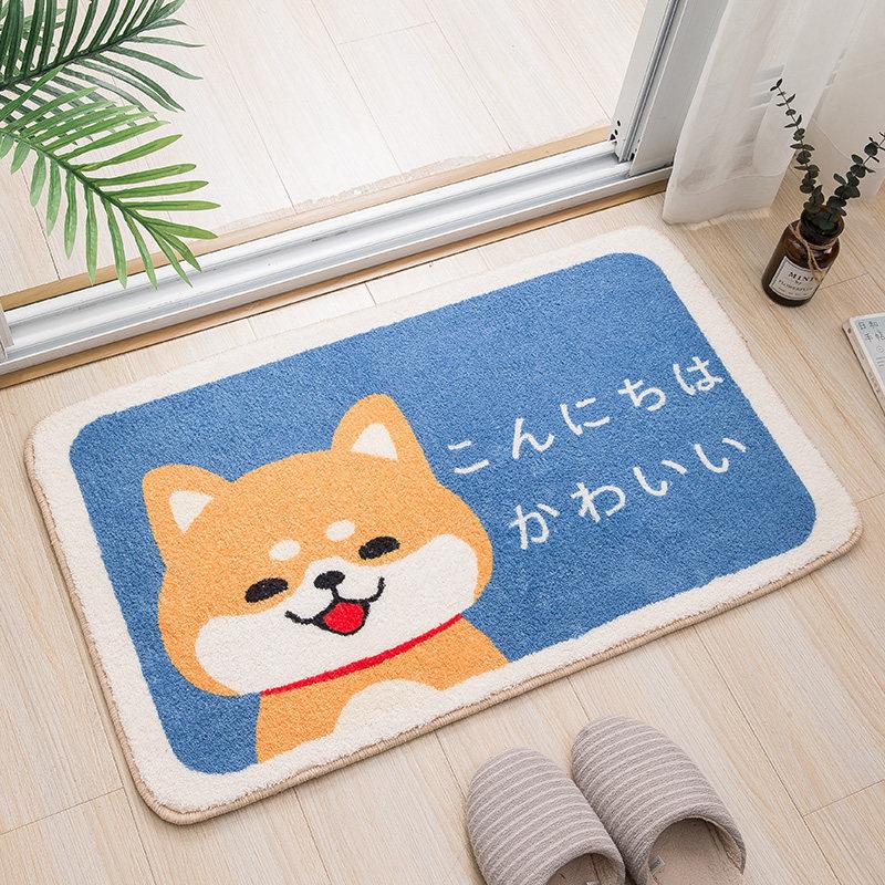 Cartoon Cashmere Floor Mat Entry Door Mat Toilet Bathroom Absorbent Plush Carpet Foot Mat Thick Carpet Non-slip