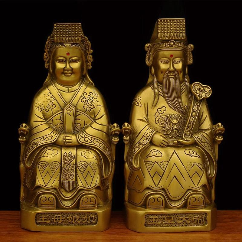 Предметы интерьера Статуя королевы-матери Нефритового императора Домашние подношения в виде статуй Будды Металлическая статуя Будды