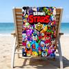 Ultra-Soft Beach Towel with Brawl Stars Theme,Ideal for Pool - Camping, Diving - Perfect Travel Essential, Vibrant Beach Towel.