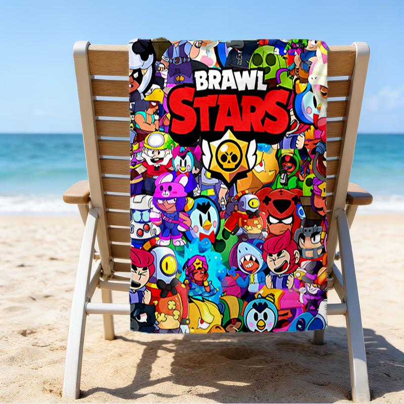 Ultra-Soft Beach Towel with Brawl Stars Theme,Ideal for Pool - Camping, Diving - Perfect Travel Essential, Vibrant Beach Towel.