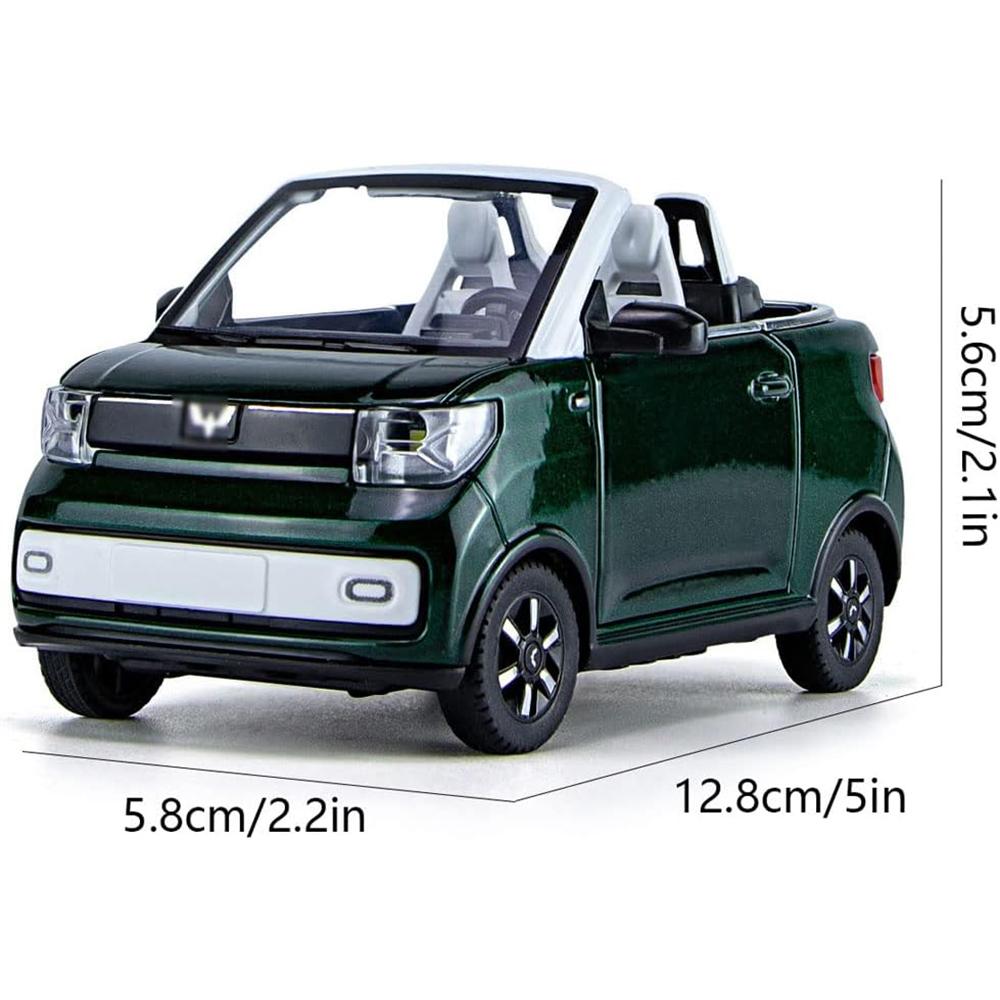 Масштаб 1/24 WuLing MINI EV, имитация украшения автомобиля, литой грузовик из сплава, статическое электричество может открыть дверь, игрушечный автомобиль, подарок для взрослых для любителей коллекции
