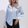 Elegant Leopard Print Silk Casual Shirt Loose Satin Long Sleeve Blouse Women Fashion Button Office Lady Tops 26106