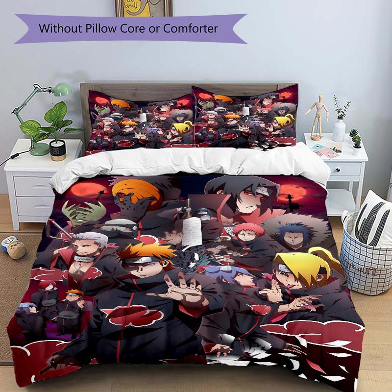 Akatsuki Nightly Assembly Print 3Pcs Bedding Setduvet Cover With 2 Bedropillowcase Home Birthday Gift