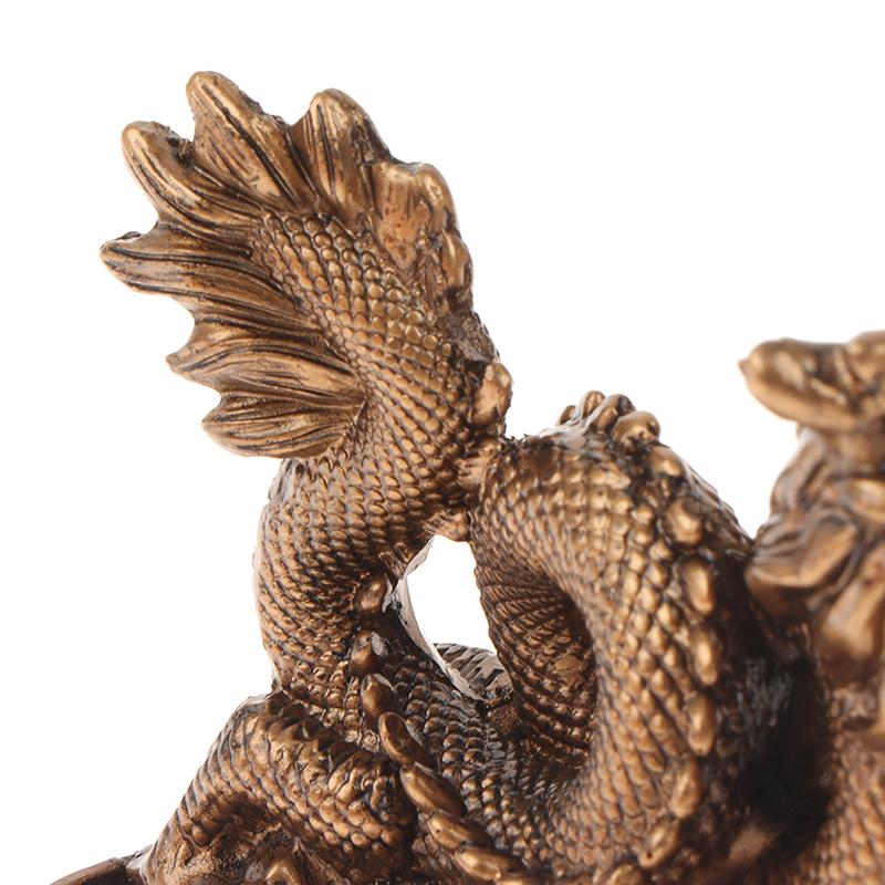 Китайская благоприятная статуэтка дракона, скульптура из смолы, украшение для дома