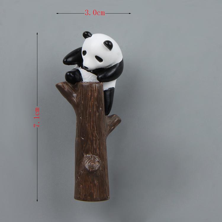 Панда, лежащая на ветке дерева, креативная магнитная пряжка, магнит на холодильник, присоска, магнитная наклейка, украшение для дома, Po Wall