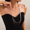 Tassel Snake Bone Chain Set Punk Style Simple Multi-Layers Long Necklace Fashion Metallic Party Commuter Versatile Suitable for Women
