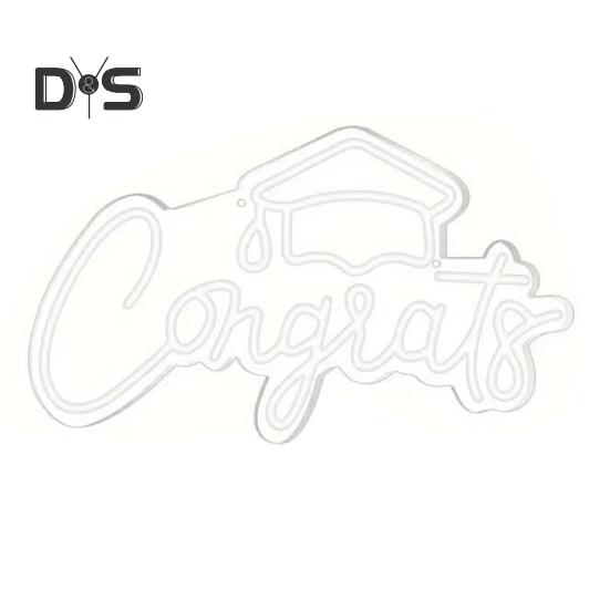 Светодиодная неоновая вывеска Congrat Grad, не мерцает, яркость регулируется, питание от USB, ночник Congrat Graduation Sign