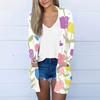 Women's Casual Fashion Floral Print Long Sleeve Mid-Length Cardigan Jacket
