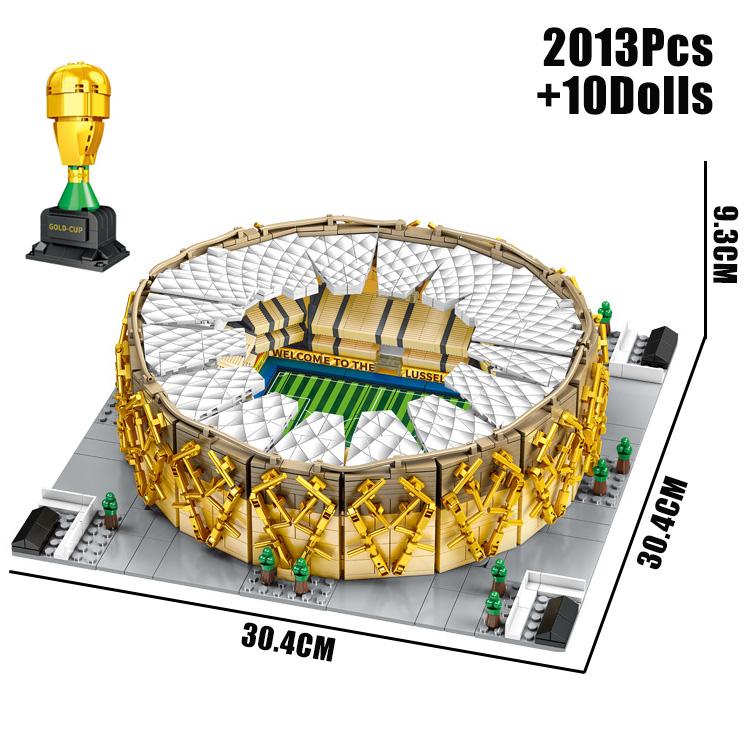 Город Катар Футбол Футбольное поле Лусаил Рас Абу Абуд Стадион Модель Строительные блоки Al Thumama Архитектура MOC Кирпичи Игрушки Подарок
