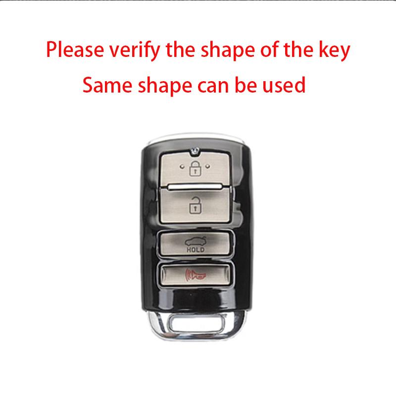 Styling Mouldings Zinc Alloy Leather Car Key Case Cover Fob Protect for Kia 4 Button Sorento K900 K7 Cadenza Accessories Keychai