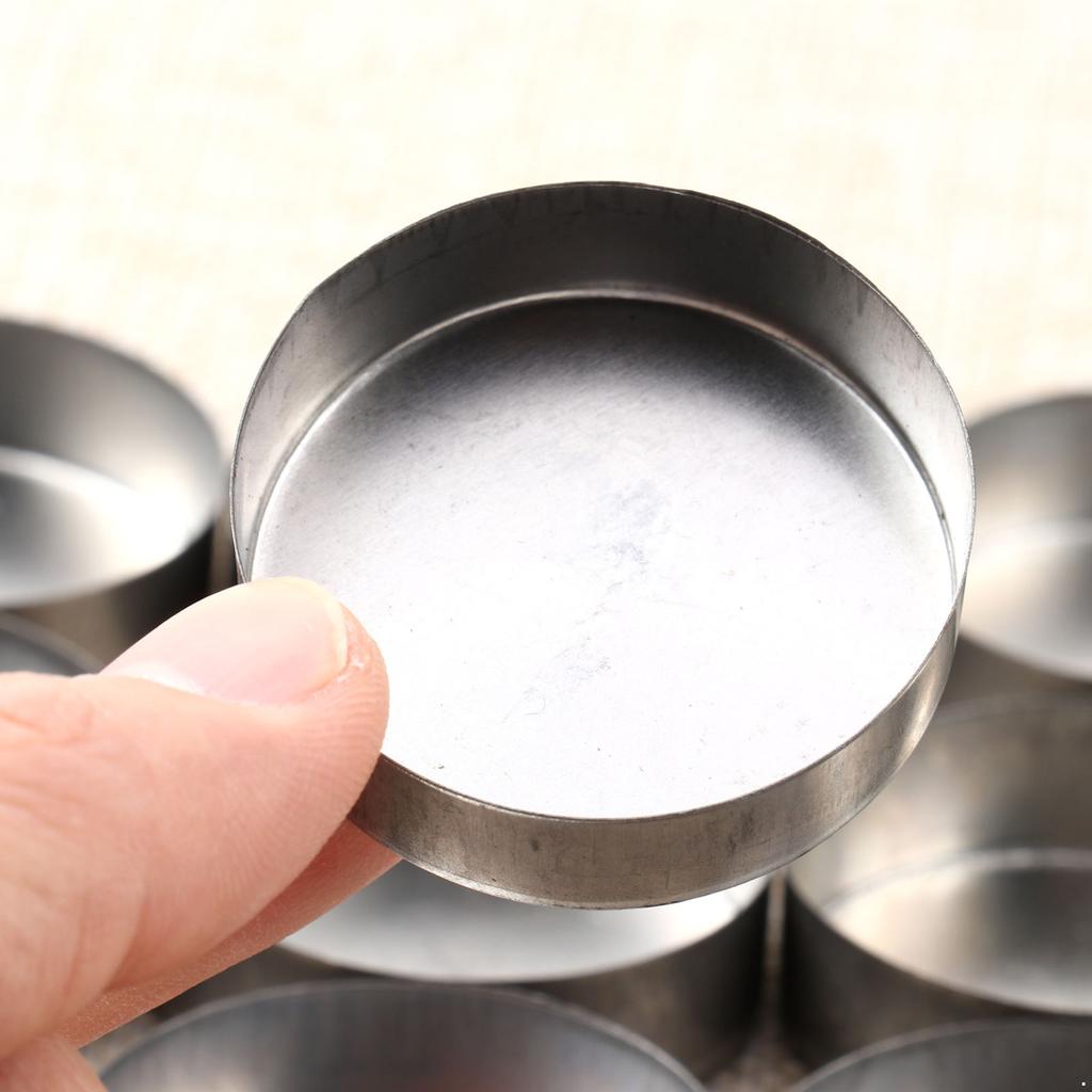 12 Pcs Mini Candle Jars Round Metal Candle Cups Tea Light Tins DIY Tealight Holders Home Decor DIY Handmade Candle Containers