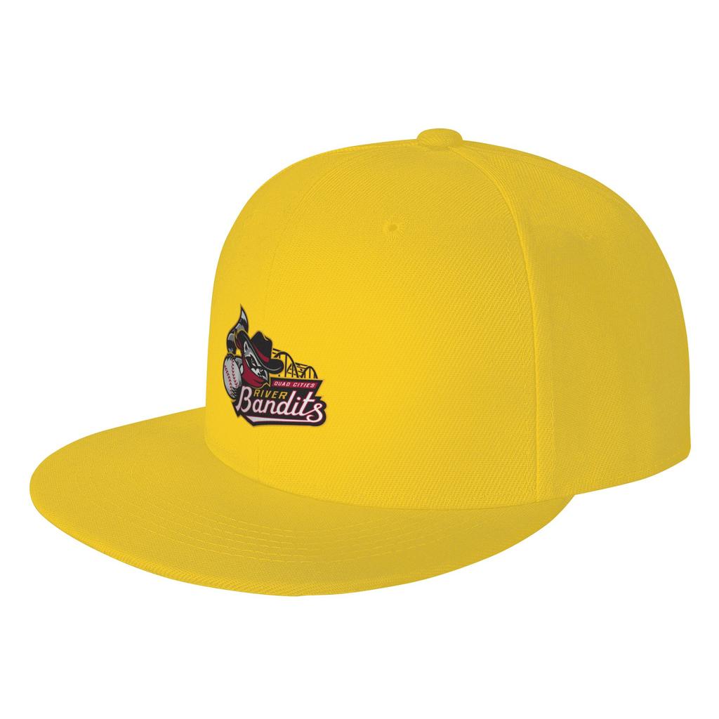 Fashion TheQuadCitiesRiverBanditsBaseball Logo Flat Brim Sun Hat HighQuality Texture Cap For Women