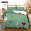 3D Love Heart Duvet Cover Microfiber Romantic Love Affection Theme Bedding Set King Full For Kids Teen Valentines Day Room Decor