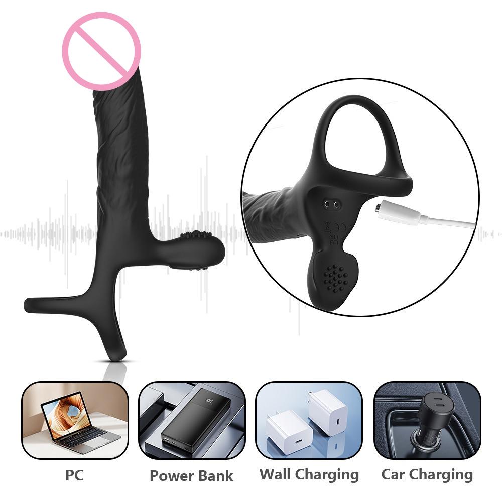 Носимое вибрационное кольцо для фиксации спермы, анальная пробка, реалистичный дилдо, анальный массажер простаты для достижения оргазма, секс-игрушки, кольцо на член, водонепроницаемое