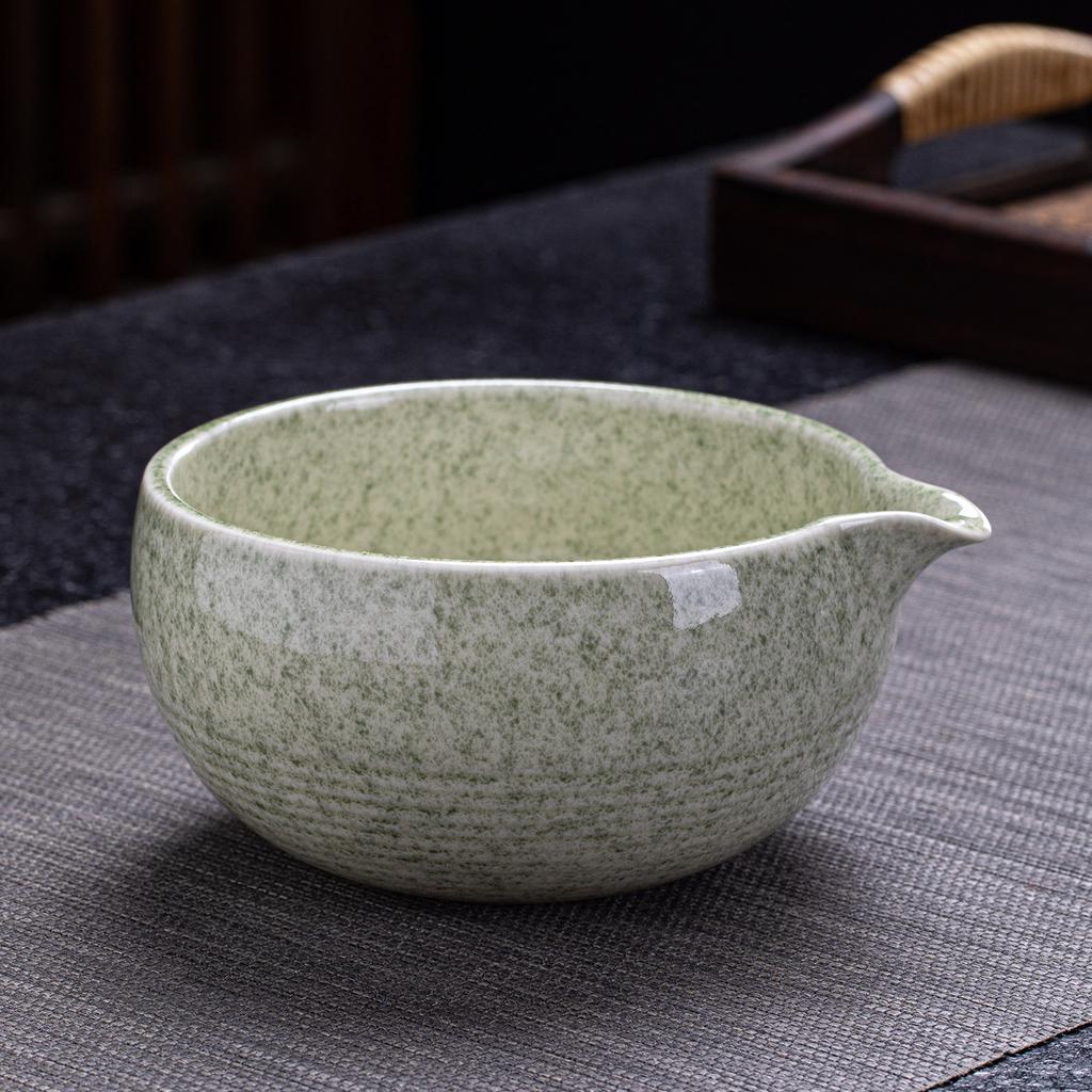 Matcha Grey Green Ceramic Matcha Bowl Large Capacity High Temperature Resistant Tea Salad Soup Bowl Smooth Green Tea Maker Cup