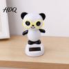 Panda Car Figurine Solar Ornament Plastic Pendant Automatic Head Swinging Induction Ornament